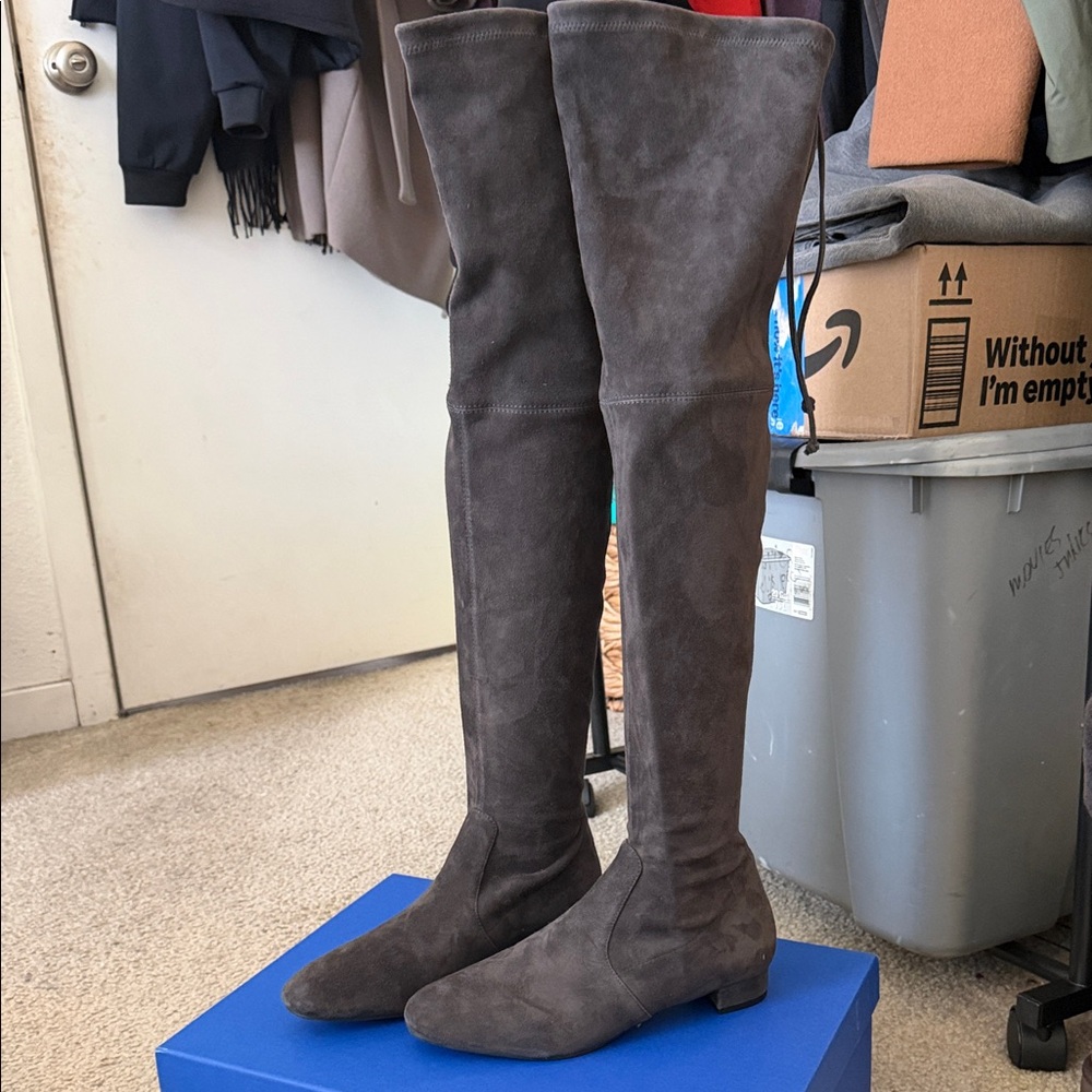 Stuart Weitzman Over-the-Knee Women's Boots, Slate, size 8